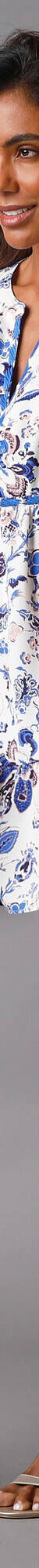 Tunique col tunisien brodé, imprimée (blanc / bleu) Tunique col tunisien brodé, imprimée (blanc / bleu)